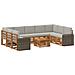 Set divani con cuscino 10 pcs Naturale e Grigio Chiaro - Foto miniatura 1