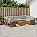 Set divani con cuscino 10 pcs Naturale e Grigio Chiaro - Foto miniatura 2