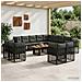 Set Divano da Giardino 14 pz Nero e Grigio scuro polyrattan - Foto miniatura 7