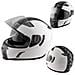 Casco Integrale Moto Scooter Touring Visiera Interna Parasole Viaggio Bianco L - Foto miniatura 1