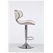 Sgabello Design Cucina Las Vegas V2 I Sedia Sgabello Imbottita In Tessuto I Sgabello Girevole E Regolabile Con Schienale 62-82 CM Crema - Foto miniatura 2