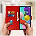 Custodia Samsung Galaxy A51 Portadocumenti Funzione Supporto Rosso - Foto miniatura 3