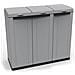 Armadio ECOLINE 3 per Raccolta Differenziata dei Rifiuti 3 Ante Battenti e 3 Coperchi Dimensioni 102 x 39 x 89 cm Colore Grigio - Foto miniatura 1