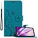 Custodia Compatibile Con Sony Xperia 10 Iii In Blu Fiore - Coperchio Protettivo In Design Floreale Con Chiusura Magnetica, Funzione Stand E Slot Per Carte - Foto miniatura 1