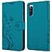 Custodia Compatibile Con Sony Xperia 10 Iii In Blu Fiore - Coperchio Protettivo In Design Floreale Con Chiusura Magnetica, Funzione Stand E Slot Per Carte - Foto miniatura 8