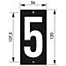 Targa Numero Civico 5 - 56x130mm - In Abs Nero Scritta Bianca A Rilievo, Da Avvitare - - Foto miniatura 2
