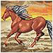 Quadro Fai Da Te Con Diamanti - Cavallo Al Galoppo - 30 X 30 Cm - Foto miniatura 1