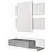 Mobile Da Ingresso Erie, Entratina Sospesa Con Specchio, Mobile Con Cassetto Per Entrata, 75x29h90 Cm, Bianco E Cemento - Foto miniatura 2