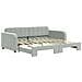 Divano Letto Con Letto Estraibile Grigio Chiaro 90x190 Velluto - Foto miniatura 2