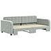 Divano Letto Con Letto Estraibile Grigio Chiaro 90x190 Velluto - Foto miniatura 3