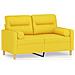Divano A 2 Posti Con Cuscini Giallo Chiaro 120 Cm In Tessuto - Foto miniatura 1