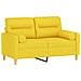 Divano A 2 Posti Con Cuscini Giallo Chiaro 120 Cm In Tessuto - Foto miniatura 2