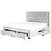 Letto Contenitore Velluto Grigio Chiaro 180 X 200 Cm Lievin - Foto miniatura 2