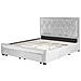 Letto Contenitore Velluto Grigio Chiaro 180 X 200 Cm Lievin - Foto miniatura 4
