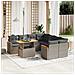 Set Divano Da Giardino 9 Pz Con Cuscini Grigio In Polyrattan - Foto miniatura 3