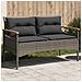 Panchina Giardino con Cuscini 116x62,5x74 cm Grigia Polyrattan - Foto miniatura 4