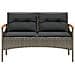 Panchina Giardino con Cuscini 116x62,5x74 cm Grigia Polyrattan - Foto miniatura 6