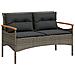 Panchina Giardino con Cuscini 116x62,5x74 cm Grigia Polyrattan - Foto miniatura 1