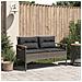 Panchina Giardino con Cuscini 116x62,5x74 cm Grigia Polyrattan - Foto miniatura 10