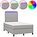 Letto a Molle Materasso e LED Grigio Chiaro 120x190 cm Tessuto - Foto miniatura 1