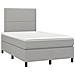 Letto a Molle Materasso e LED Grigio Chiaro 120x190 cm Tessuto - Foto miniatura 6