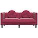 Lusso Casadino -  Divano Con Cuscini 2 Posti Rosso Vino In Velluto - Foto miniatura 3