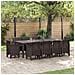 Set da Pranzo da Giardino da 11 Pezzi Marrone Polyrattan - Foto miniatura 2