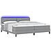 Letto a molle con materasso Grigio chiaro 200 x 200 cm Tessuto - Foto miniatura 3