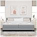 Letto a molle con materasso Grigio chiaro 200 x 200 cm Tessuto - Foto miniatura 5