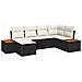 Set Divano da Giardino 6 pcs Nero e crema 264 x 154 x 85 cm - Foto miniatura 1