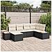 Set Divano da Giardino 6 pcs Nero e crema 264 x 154 x 85 cm - Foto miniatura 2