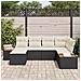 Set Divano da Giardino 6 pcs Nero e crema 264 x 154 x 85 cm - Foto miniatura 3