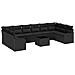 Set Divano da Giardino con cuscino 11 pcs Nero Poly Rattan - Foto miniatura 1