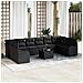 Set Divano da Giardino con cuscino 11 pcs Nero Poly Rattan - Foto miniatura 2