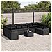 Set Divano da Giardino con cuscino 11 pcs Nero Poly Rattan - Foto miniatura 3