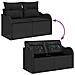 Set Divano da Giardino con cuscino 11 pcs Nero Poly Rattan - Foto miniatura 7