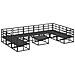 Set Divano da Giardino con cuscino 10 pcs Nero Alluminio - Foto miniatura 5