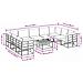 Set Divano da Giardino con cuscino 10 pcs Nero Alluminio - Foto miniatura 9