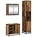 Set di mobili per il bagno con lo scaffale 3 pcs Legno vecchio - Foto miniatura 1