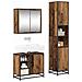 Set di mobili per il bagno con lo scaffale 3 pcs Legno vecchio - Foto miniatura 3