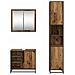 Set di mobili per il bagno con lo scaffale 3 pcs Legno vecchio - Foto miniatura 8