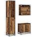 Set di mobili per il bagno con lo scaffale 3 pcs Legno vecchio - Foto miniatura 9