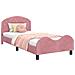 Struttura letto bambini con testata Rosa 90 x 190 cm Velluto - Foto miniatura 1