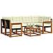 Set di divani da esterno con cuscino 7 pcs Naturale e Crema - Foto miniatura 3