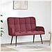Sofa a Due Posti Rosso vino 115 x 61 x 87 cm Tessuto - Foto miniatura 2
