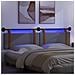 Testiera sospesa Con luce LED Grigio Scuro PU Antico - Foto miniatura 5