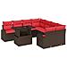 Set Divano da Giardino 9 pcs Marrone polyrattan - Foto miniatura 1