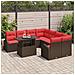 Set Divano da Giardino 9 pcs Marrone polyrattan - Foto miniatura 3