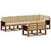 Set di divani da esterno 8 pcs Naturale e Beige Poliestere - Foto miniatura 1