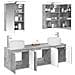 Set di Armadi da Bagno 5 pcs Grigio Cemento - Foto miniatura 3